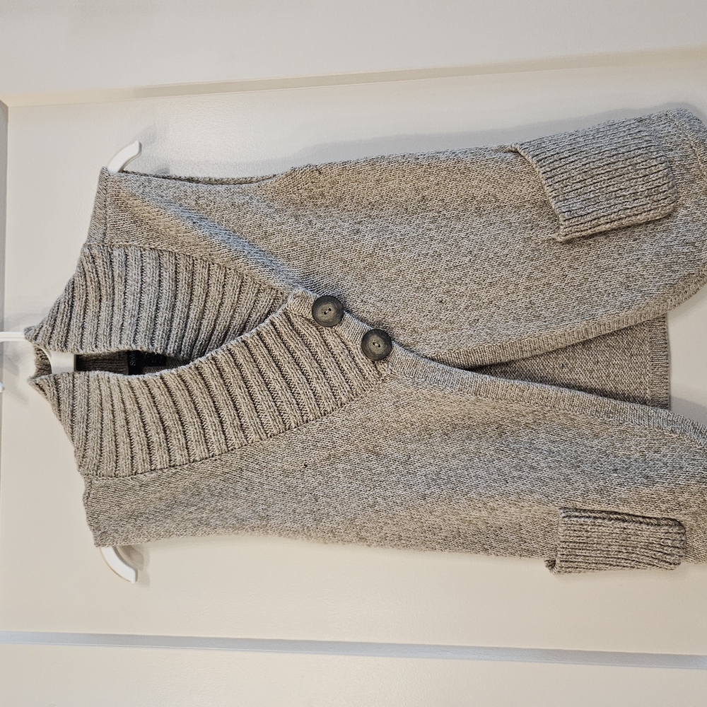 Beige Knit Buttoned Vest